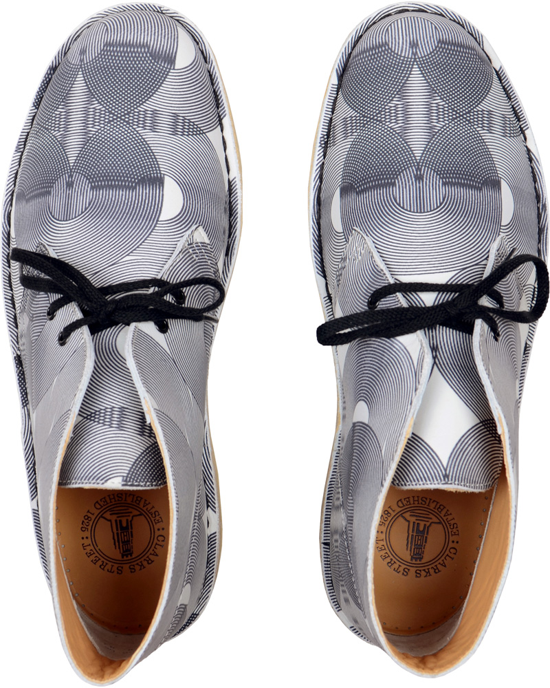 Homme | Clarks Originals Leather Desert Boot White/Black | Clarks Originals | Leather Desert Boot White/Black
