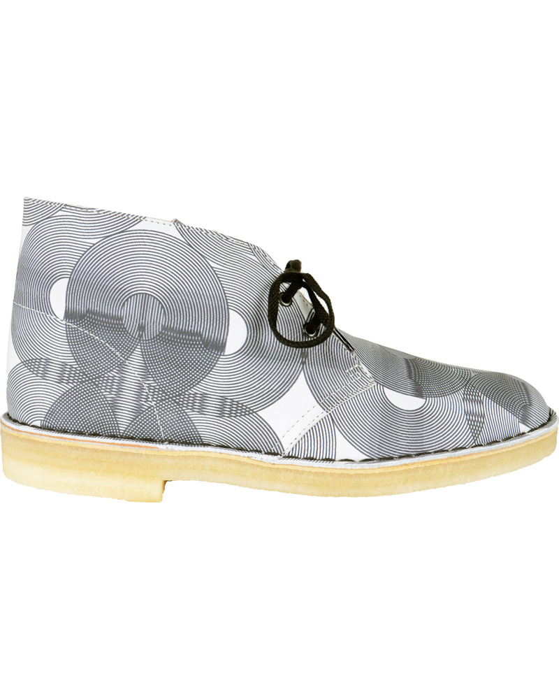 Homme | Clarks Originals Leather Desert Boot White/Black | Clarks Originals | Leather Desert Boot White/Black