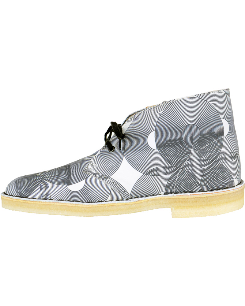 Homme | Clarks Originals Leather Desert Boot White/Black | Clarks Originals | Leather Desert Boot White/Black