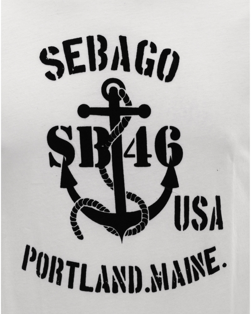 Heren | T-shirts | Sebago | Anchor Tee Print T-Shirt Sail White