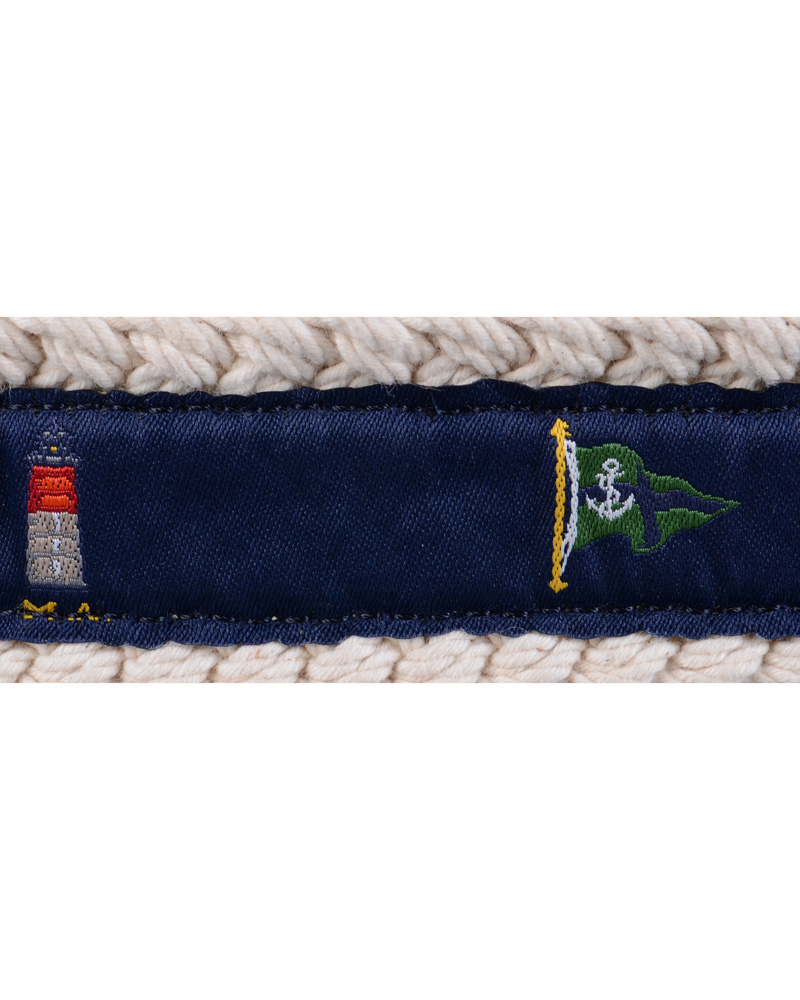 Homme | Polo Ralph Lauren Light House Belt 4 cm Natural/Navy | Polo Ralph Lauren | Light House Belt 4 cm Natural/Navy