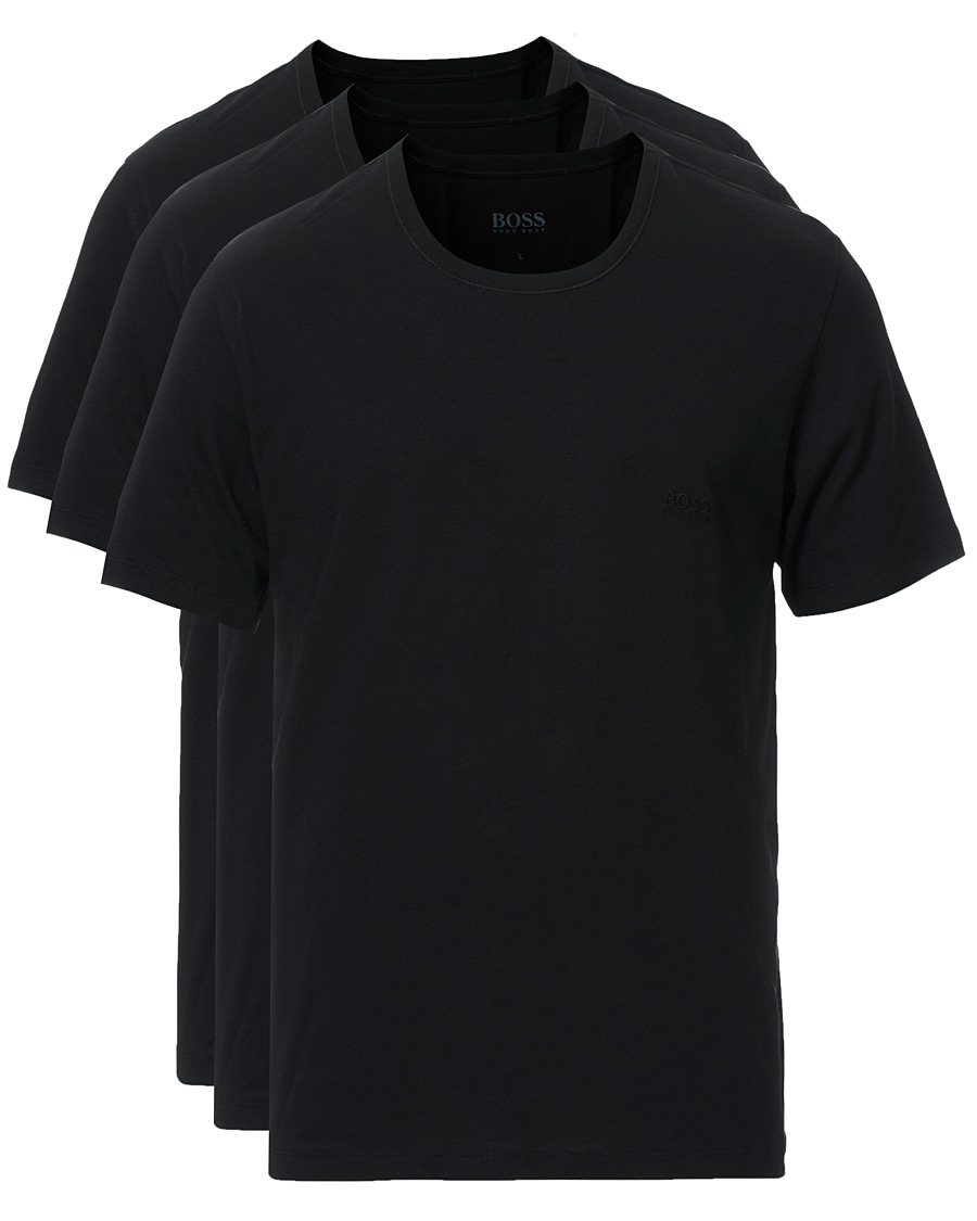 Heren | T-shirts | BOSS BLACK | BOSS 3-Pack Crew Neck T-Shirt Black