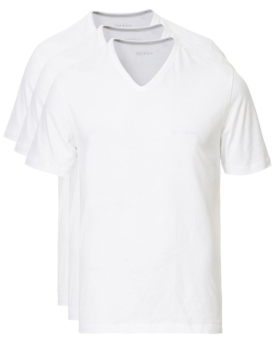 Homme | T-shirts | BOSS BLACK | BOSS 3-Pack V-Neck T-Shirt White