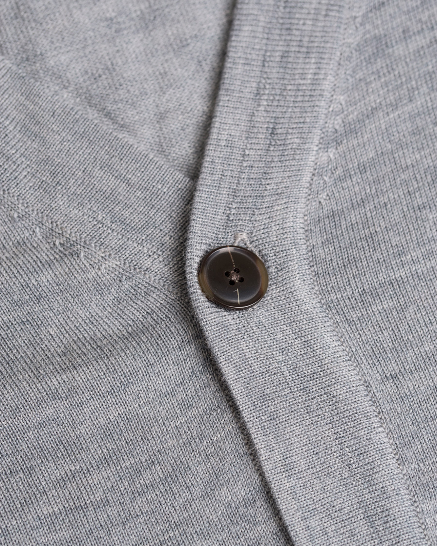 Homme | Pulls Et Tricots | Filippa K | Fine Merino V-Neck Cardigan Grey Melange