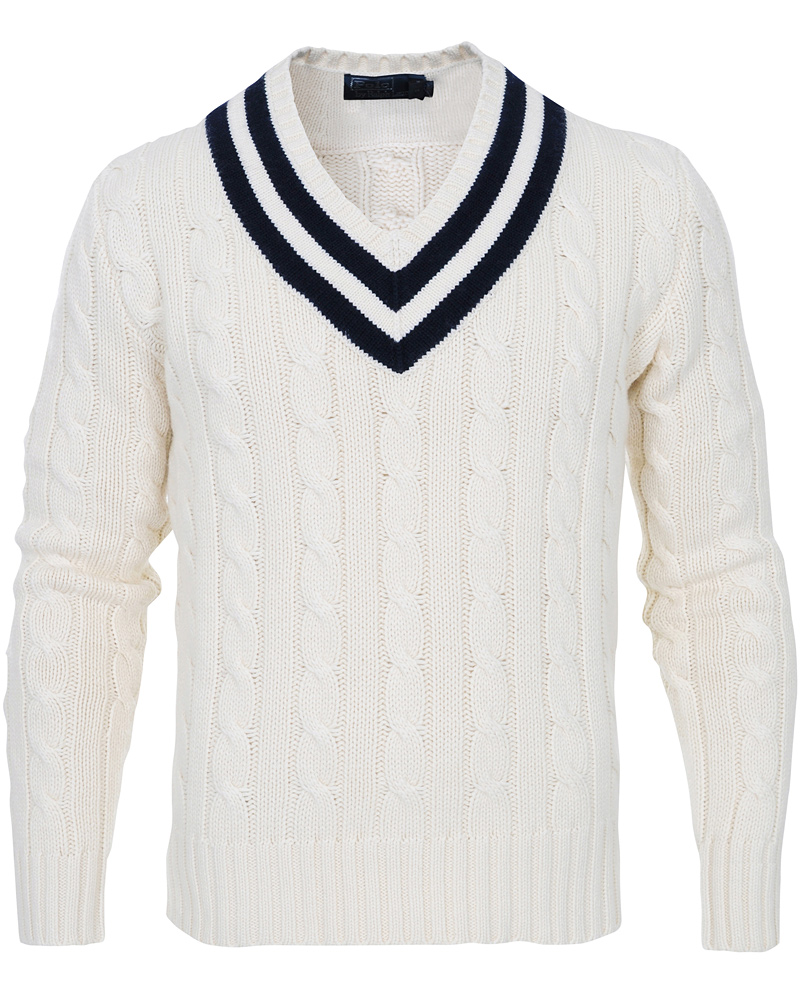 Homme | Pulls Et Tricots | Polo Ralph Lauren | Wimbledon Tennis V-neck Sweater Milk