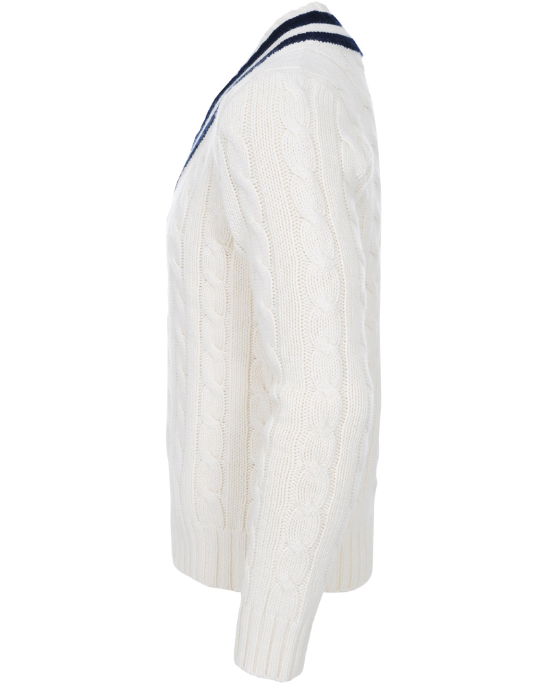 Homme | Pulls Et Tricots | Polo Ralph Lauren | Wimbledon Tennis V-neck Sweater Milk