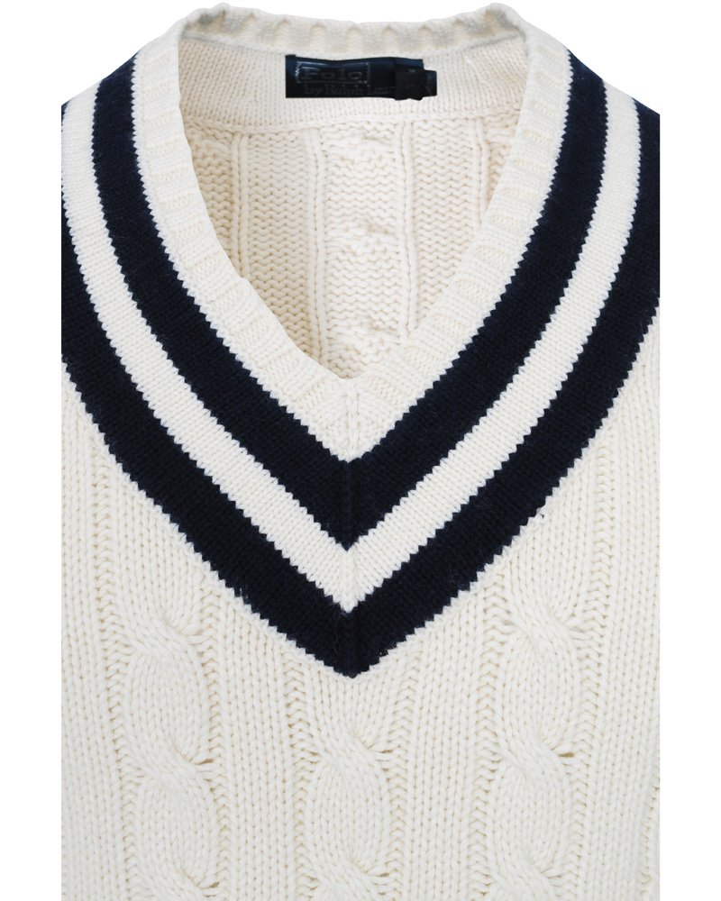 Homme | Pulls Et Tricots | Polo Ralph Lauren | Wimbledon Tennis V-neck Sweater Milk