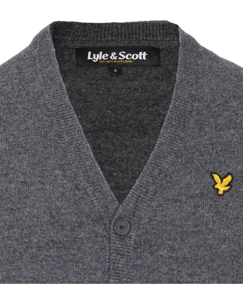 Heren | Truien | Lyle & Scott | Cardigan Solid Grey