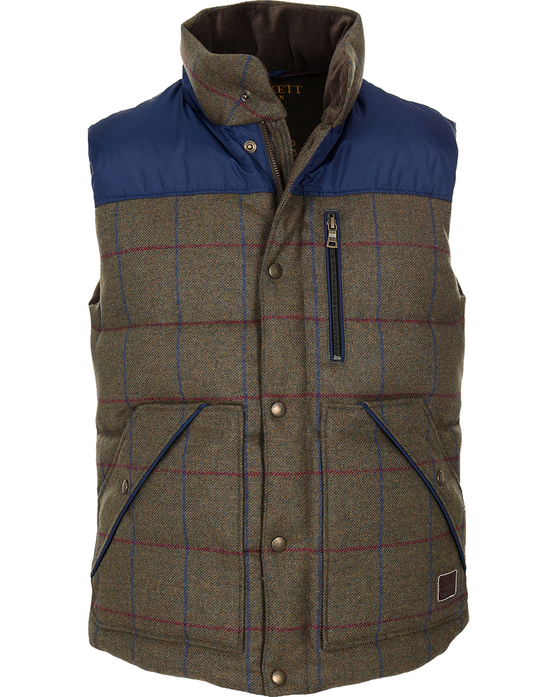 Homme | Manteaux Et Vestes | Hackett | Tweed Mix Gilet Olive