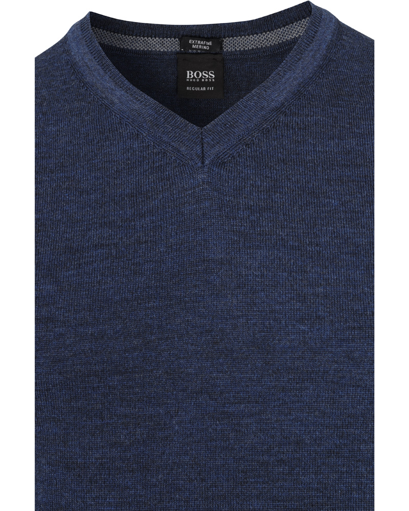 Heren | Truien | BOSS BLACK | BOSS Batisse-B Pullover Open Blue