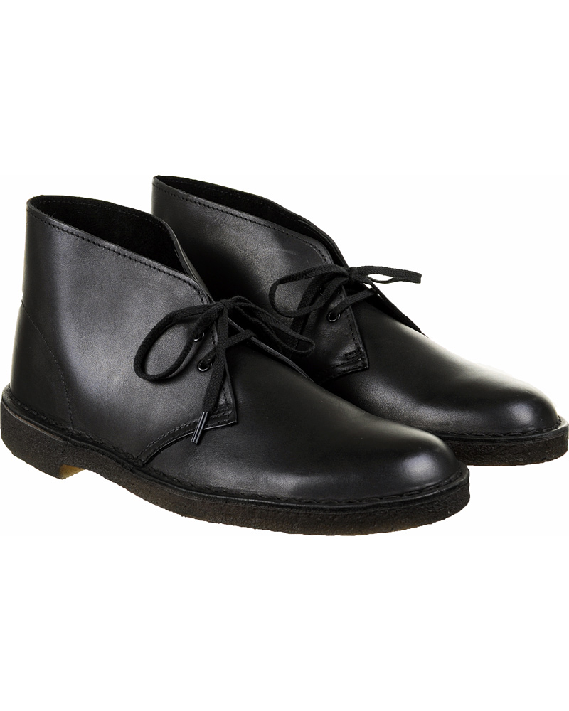 Homme | Clarks Originals Desert Boot Black Leather | Clarks Originals | Desert Boot Black Leather