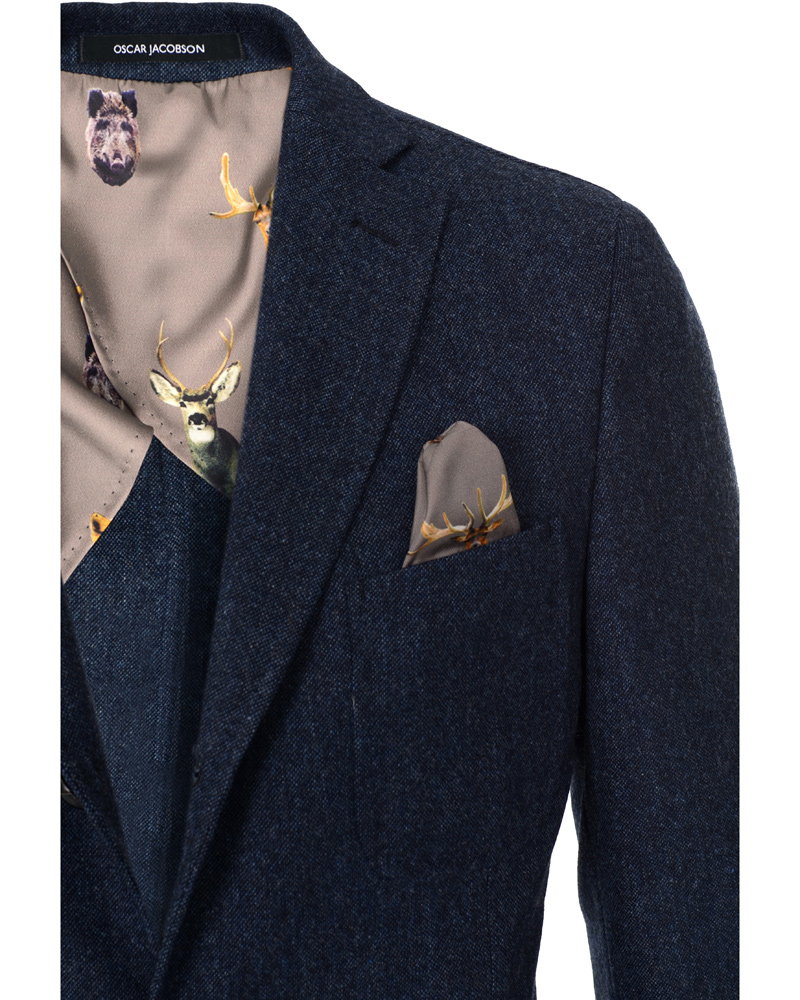Homme | Blazers | Oscar Jacobson | Frick Tweed Jacket Navy