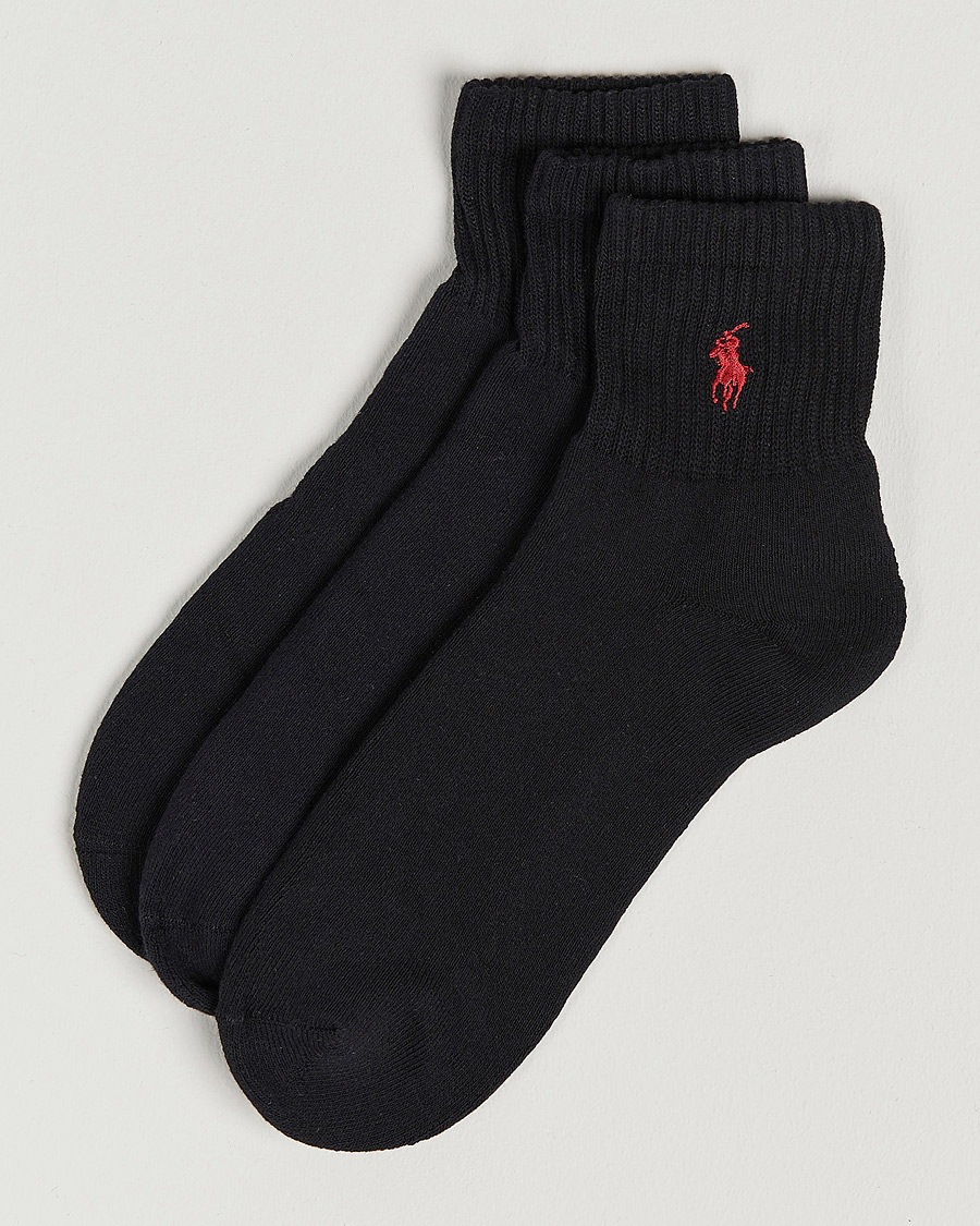 Heren | Ondergoed | Polo Ralph Lauren | 3-Pack Sport Quarter Socks Black