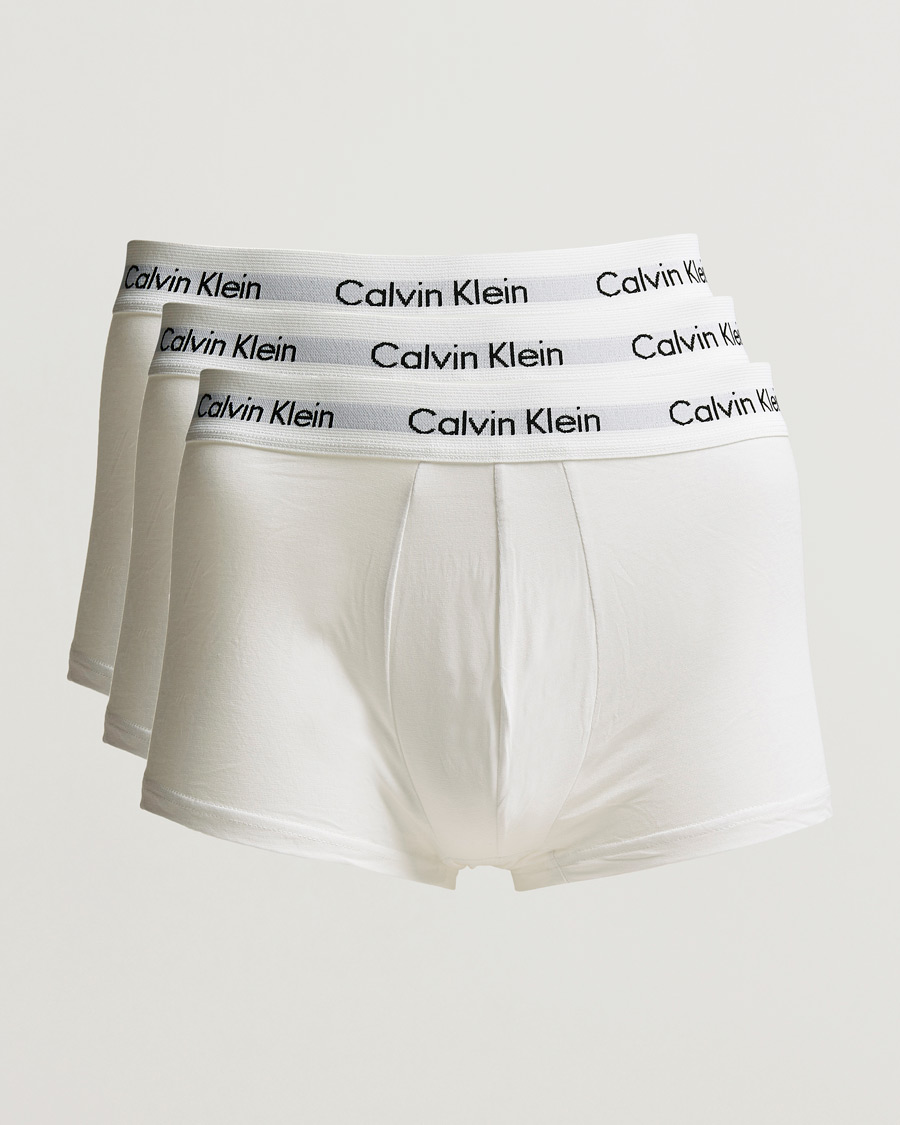 Heren | Ondergoed | Calvin Klein | Cotton Stretch Low Rise Trunk 3-pack White