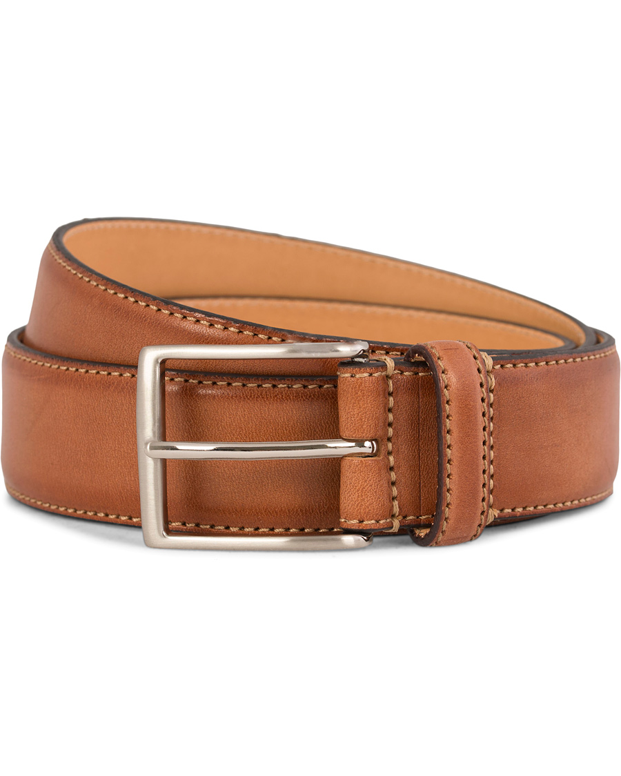 Heren | Oscar Jacobson Leather Belt 3,5 cm Brown | Oscar Jacobson | Leather Belt 3,5 cm Brown