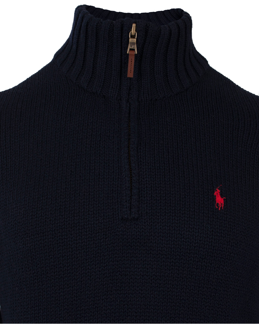 Homme | Pulls Et Tricots | Polo Ralph Lauren | Half Zip Cotton Sweater Hunter Navy