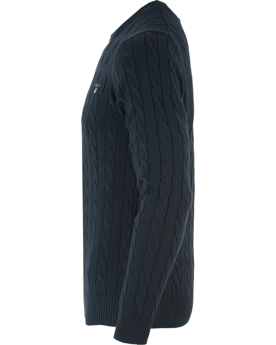 Homme | Pulls Et Tricots | GANT | Cotton Cable Crew Pullover Evening Blue