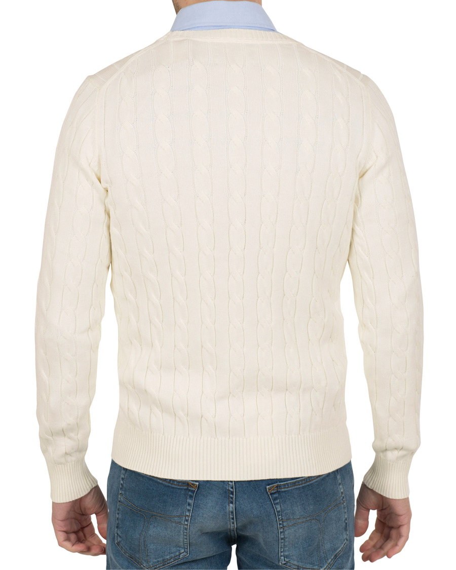 Heren | Truien | GANT | Cotton Cable Crew Pullover Cream