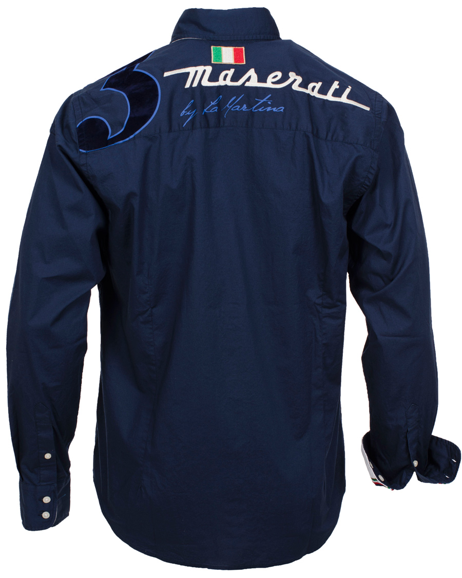 Heren | Overhemden | La Martina | Maserati Poplin Stretch Shirt Navy