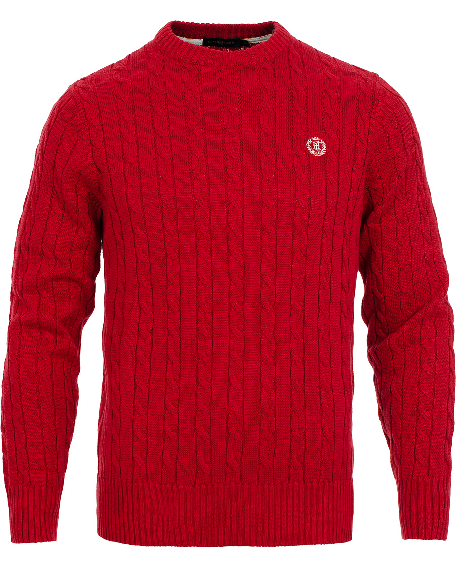 Homme | Pulls Et Tricots | Henri-Lloyd | Henri Lloyd Fairfax Regular Crew Neck Cable Signal Red