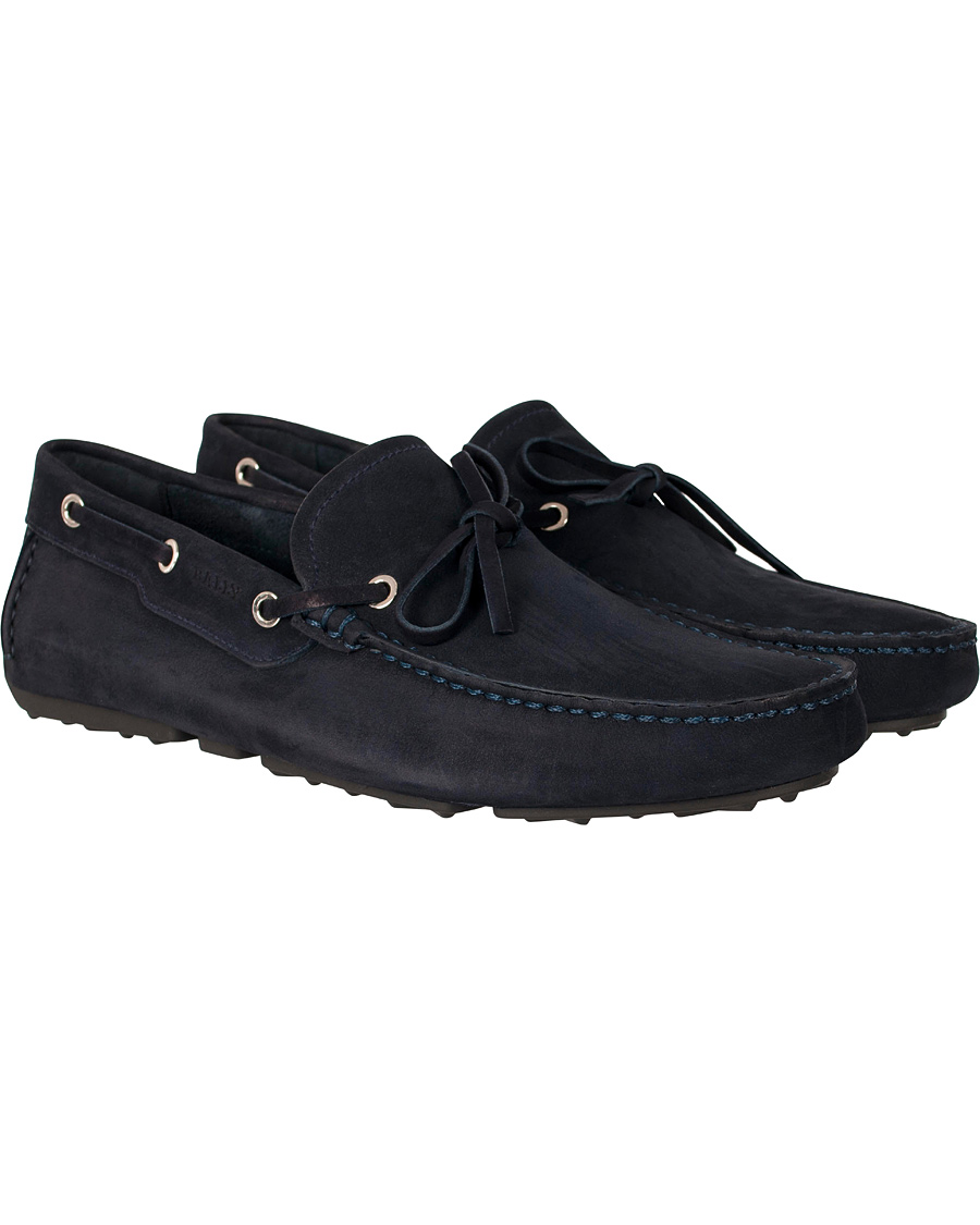 Homme | BALLY Dramer U Suede Car Shoe Blue Navy | Bally | Dramer U Suede Car Shoe Blue Navy
