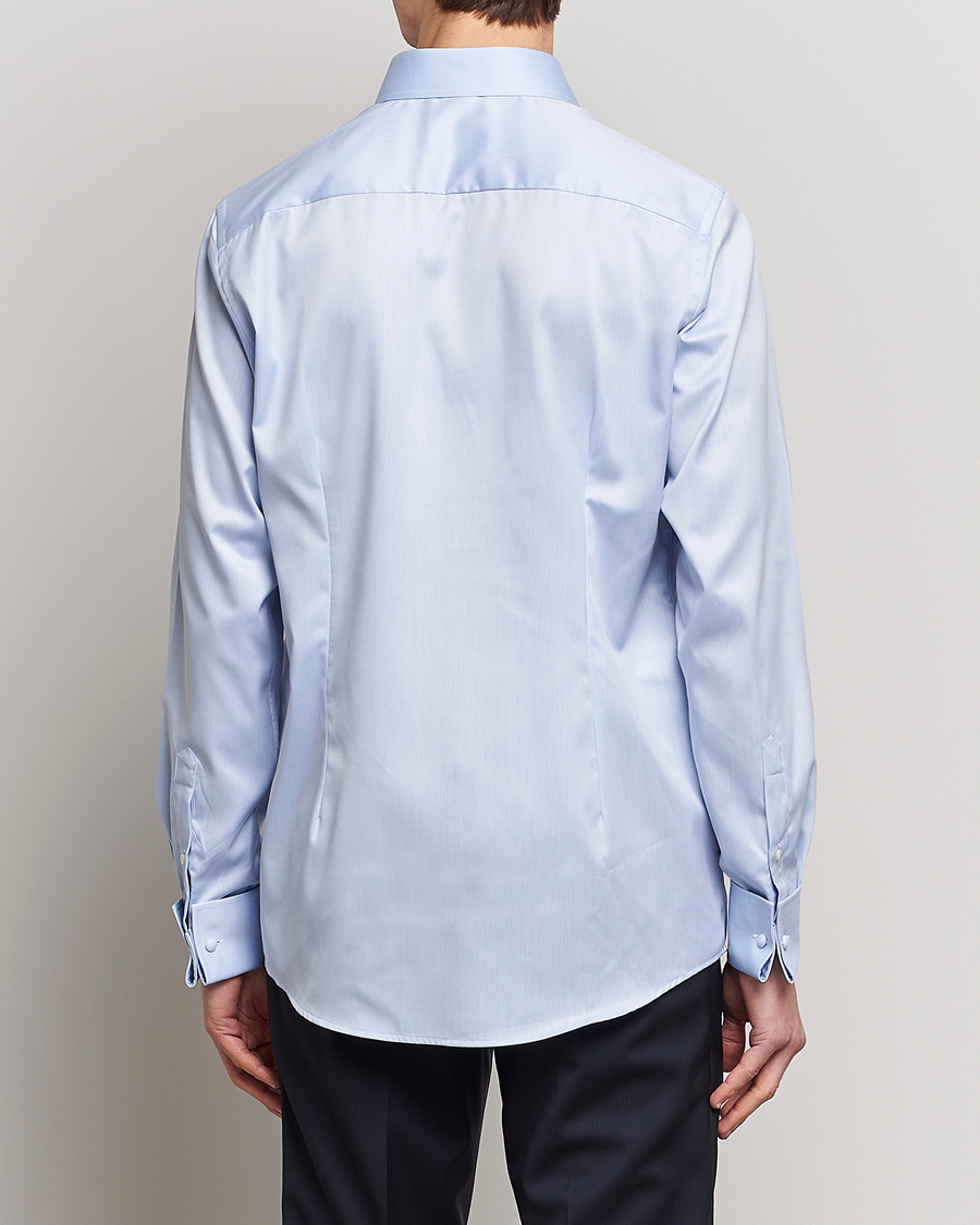 Heren | Overhemden | Eton | Contemporary Fit Shirt Double Cuff Blue