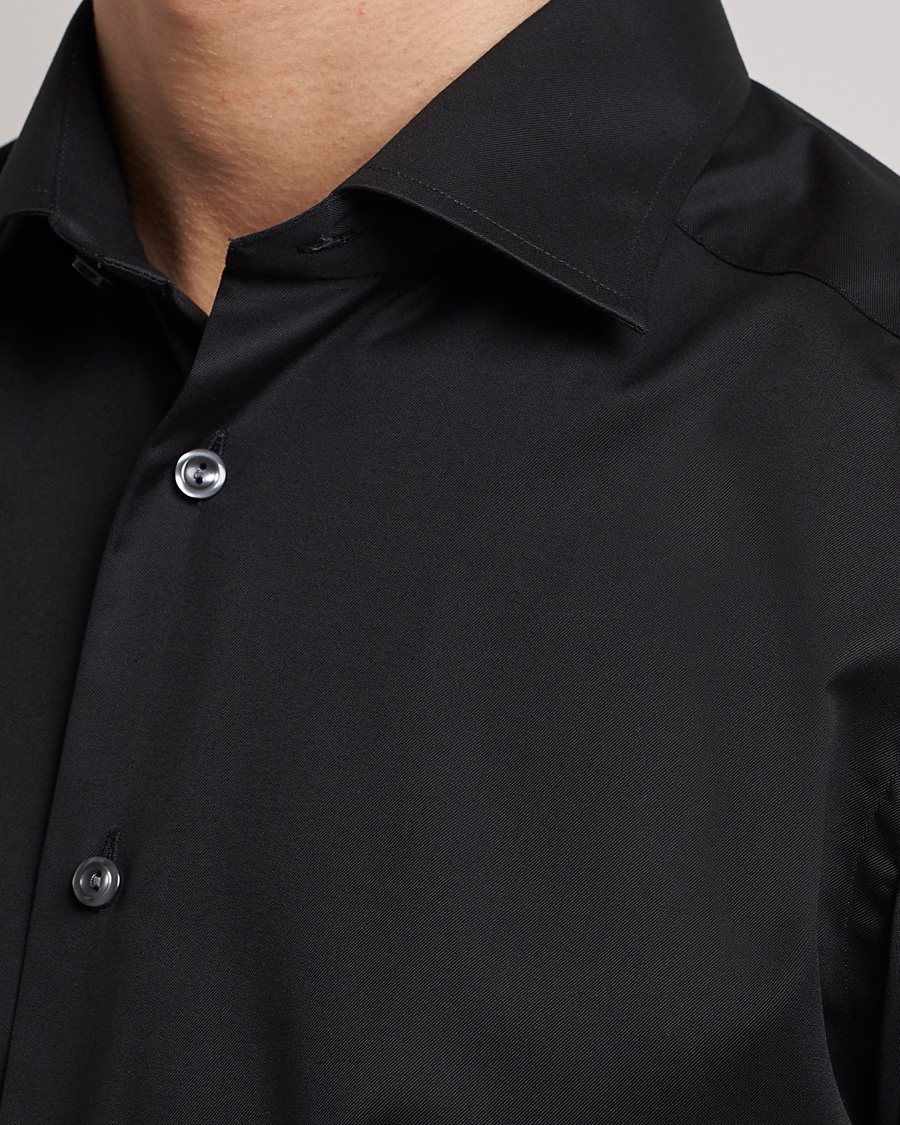 Heren | Overhemden | Eton | Slim Fit Shirt Black