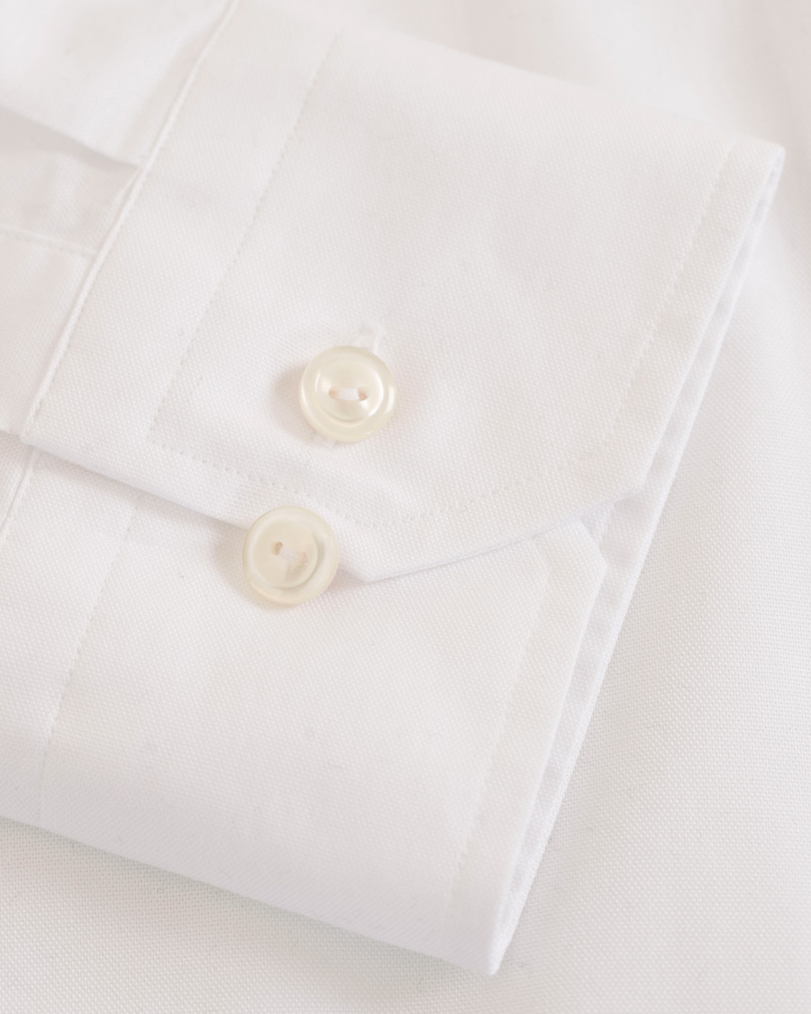 Heren | Overhemden | Eton | Slim Fit Shirt Green Ribbon Oxford White