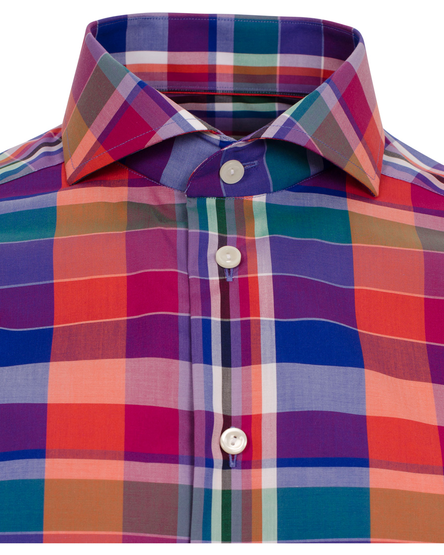 Homme | Chemises | Eton | Slim Fit Shirt Red Ribbon Big Check Multi