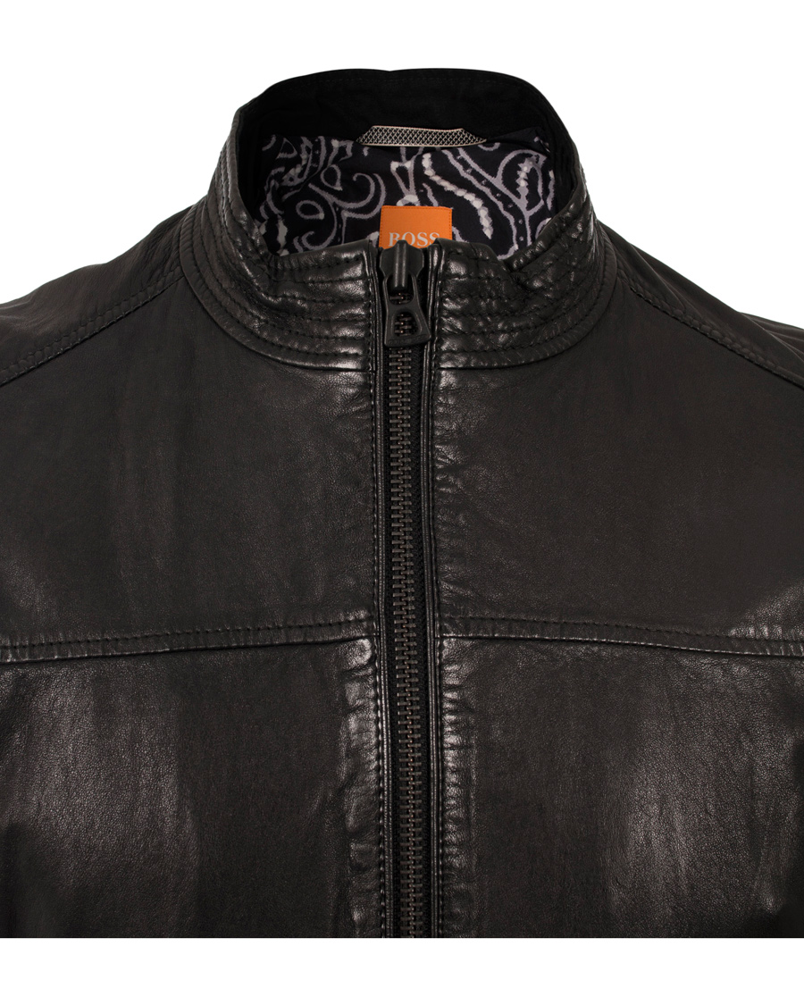 Homme | Manteaux Et Vestes | BOSS ORANGE | BOSS Casual Jips 4 Leather Jacket Black