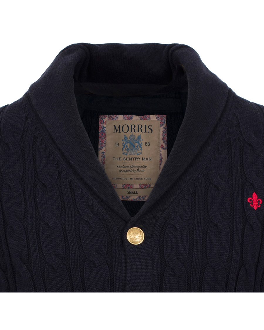 Homme | Pulls Et Tricots | Morris | Dorset Cable Cardigan Old Blue
