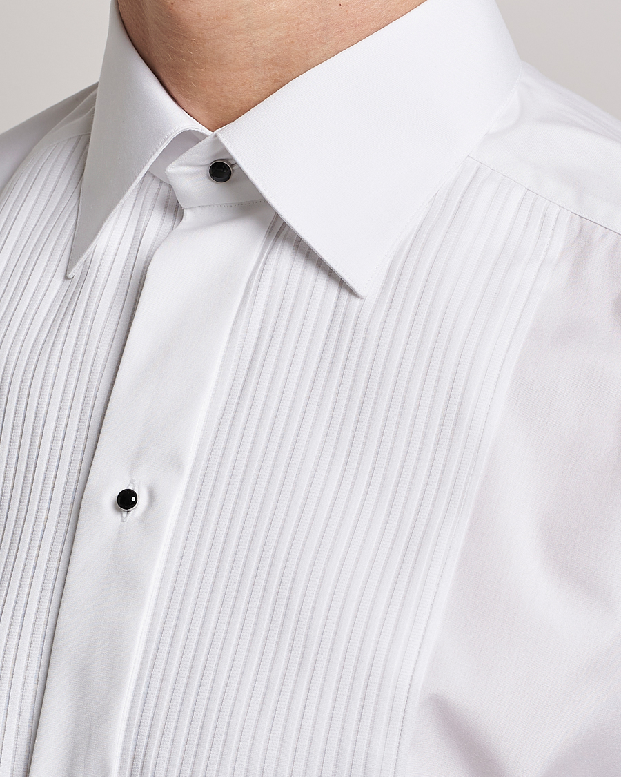 Homme | Chemises | Eton | Slim Fit Tuxedo Shirt Black Ribbon White