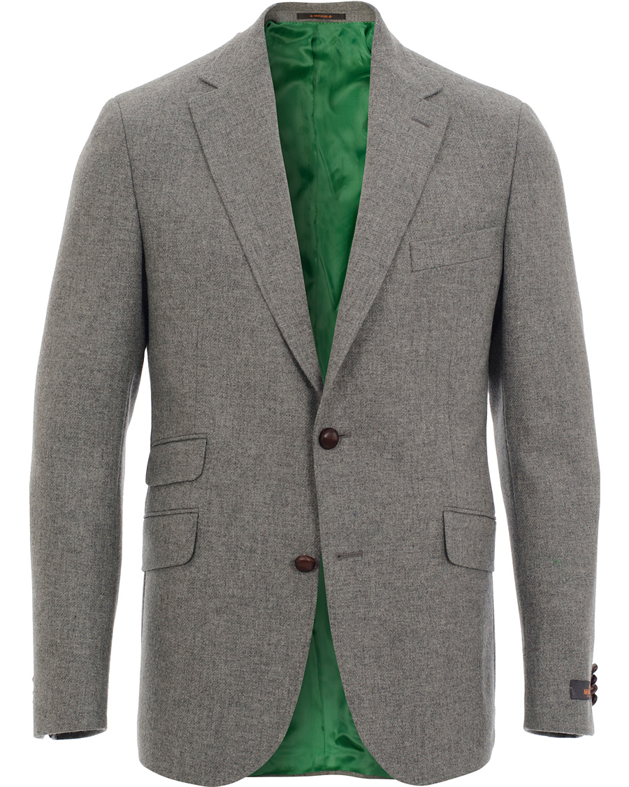 Heren | Blazers | Morris | Brian Shetland Wool Diagonal Blazer Grey