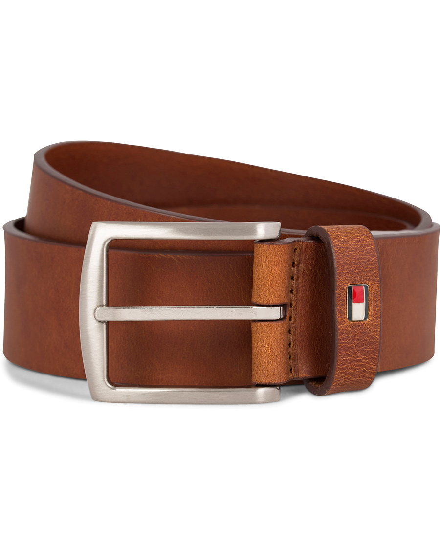 Homme | Tommy Hilfiger New Denton Belt 4 cm Dark Tan | Tommy Hilfiger | New Denton Belt 4 cm Dark Tan