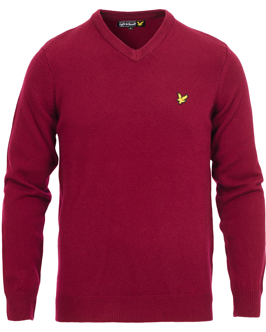 Homme | Pulls Et Tricots | Lyle & Scott | Lambswool V-Neck Pullover Claret Jug