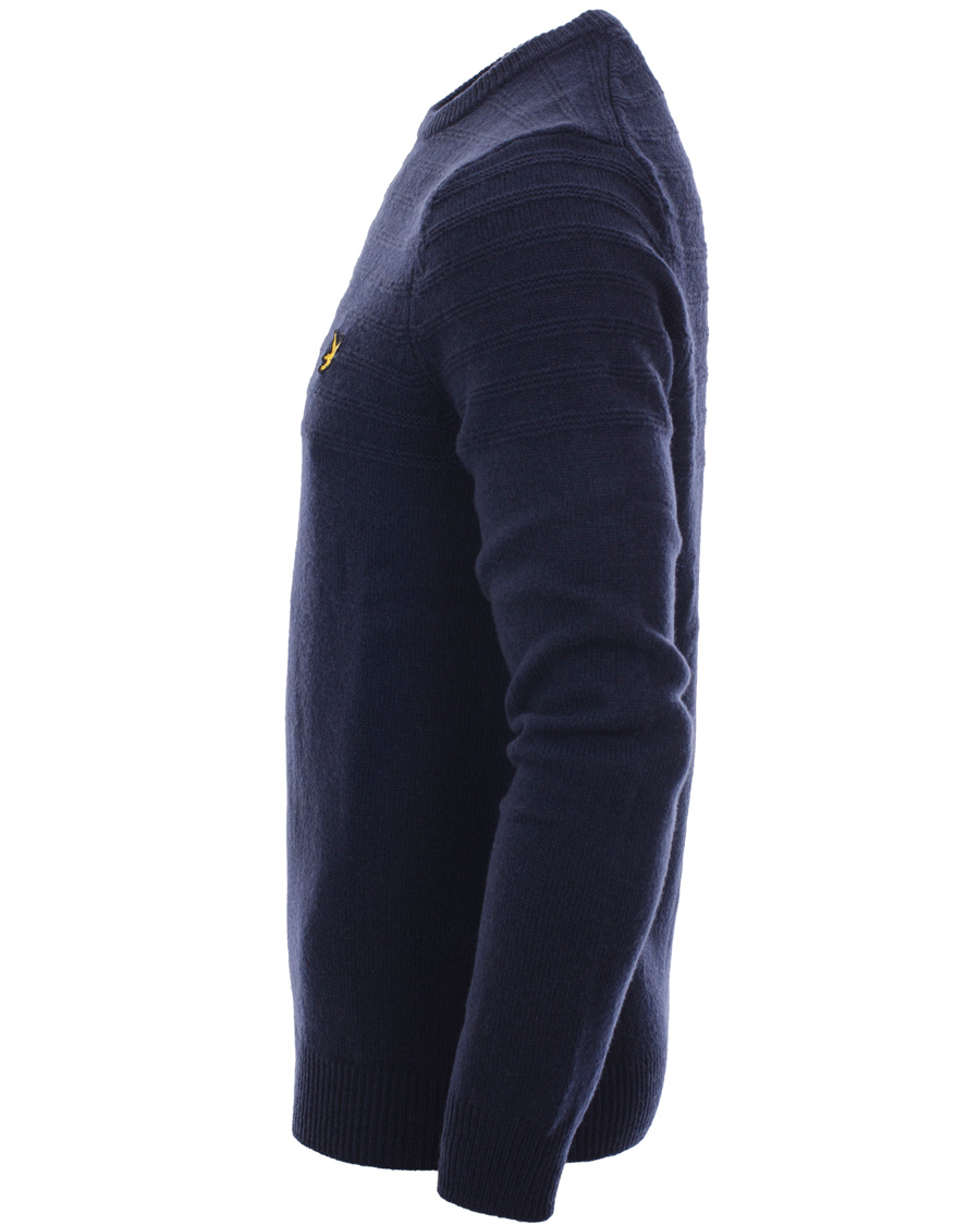 Homme | Pulls Et Tricots | Lyle & Scott | Crew Neck Garter Stitch Interest Pullover New Navy