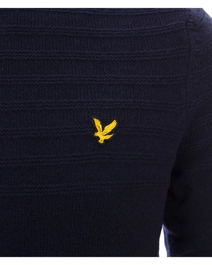 Homme | Pulls Et Tricots | Lyle & Scott | Crew Neck Garter Stitch Interest Pullover New Navy