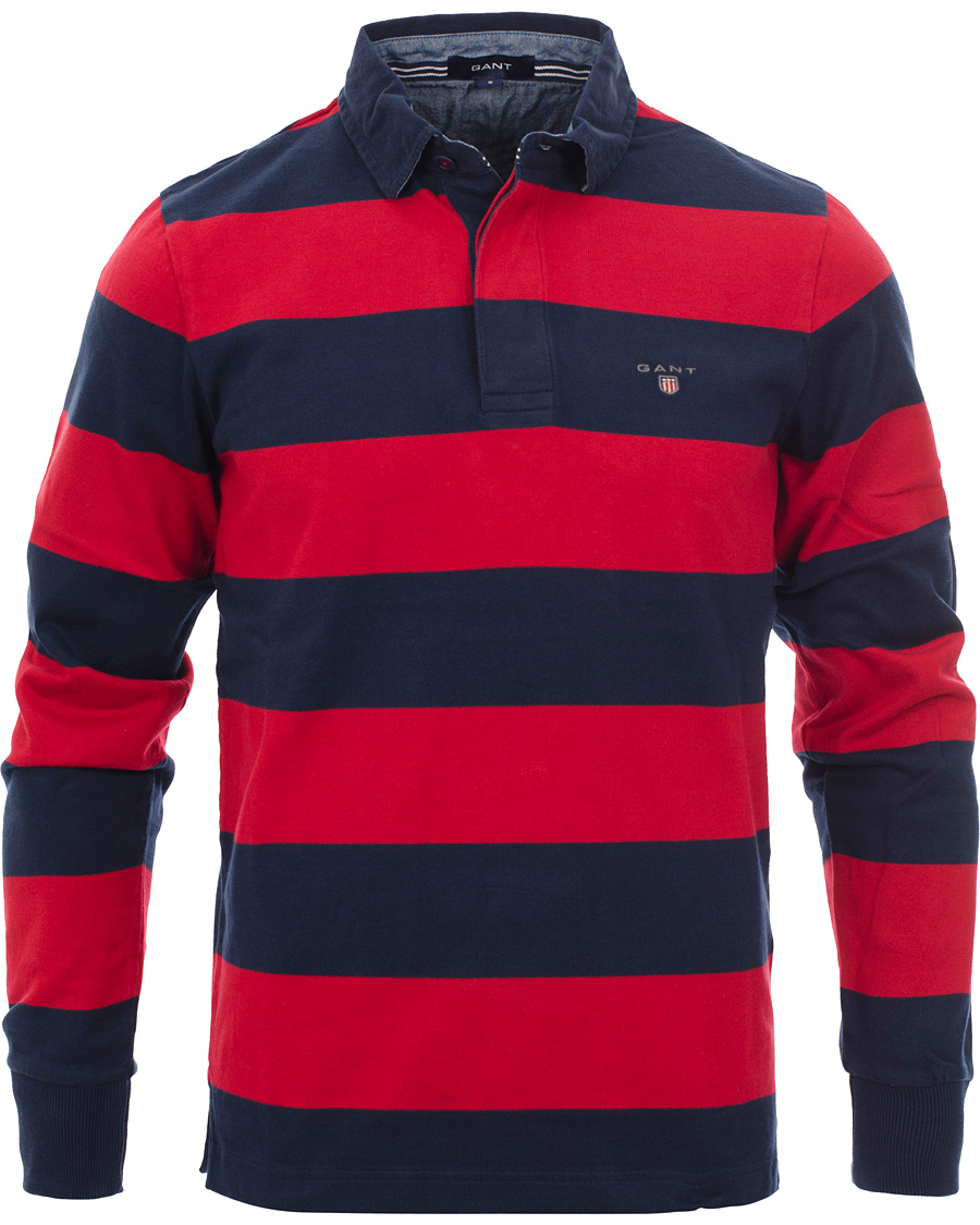 Homme | Pulls Et Tricots | GANT | Barstripe Heavy Rugger Cranberry Red