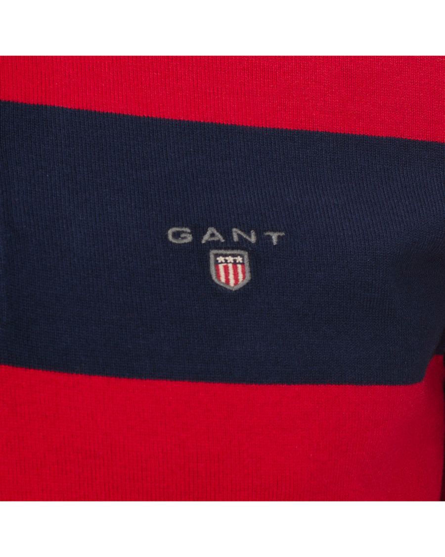 Homme | Pulls Et Tricots | GANT | Barstripe Heavy Rugger Cranberry Red