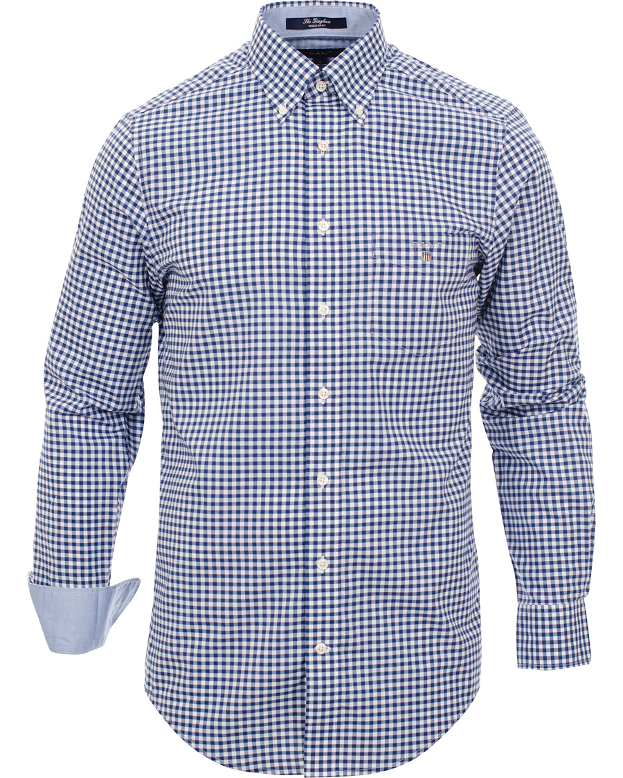 Heren | Overhemden | GANT | The Gingham Regular Fit Shirt Deep Cobalt Blue