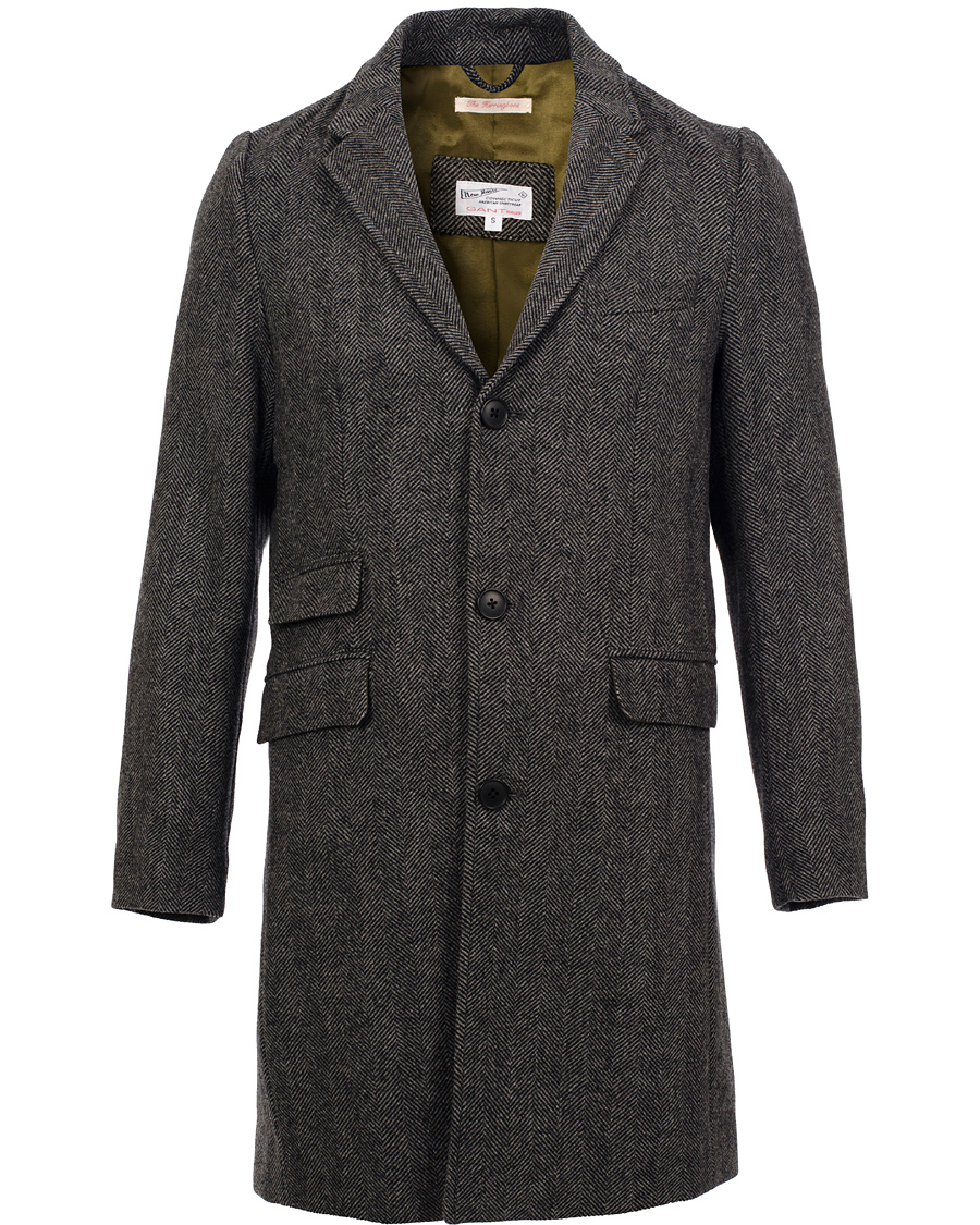Heren | Jassen | GANT Rugger | The Herringbone Long Jacket Antracite Grey