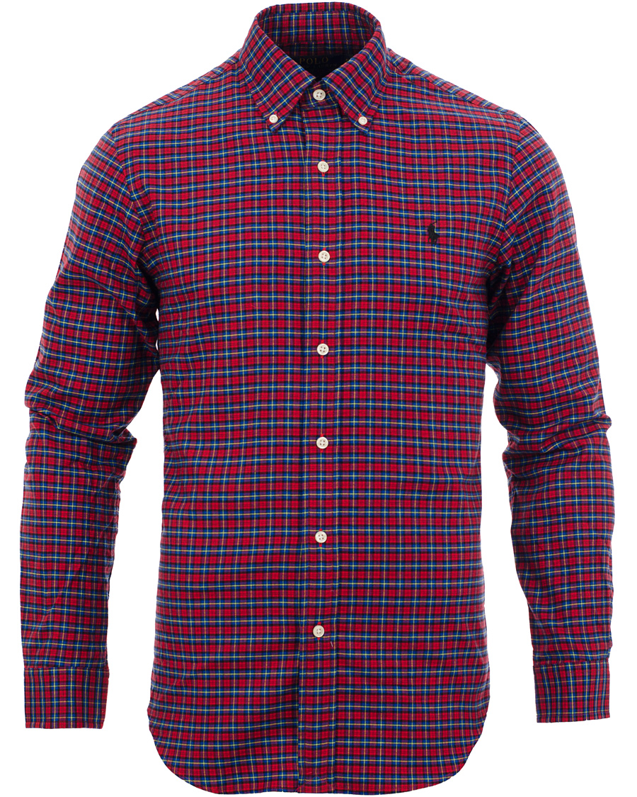 Heren | Overhemden | Polo Ralph Lauren | Slim Fit Flannel Check Shirt Red/Saphire