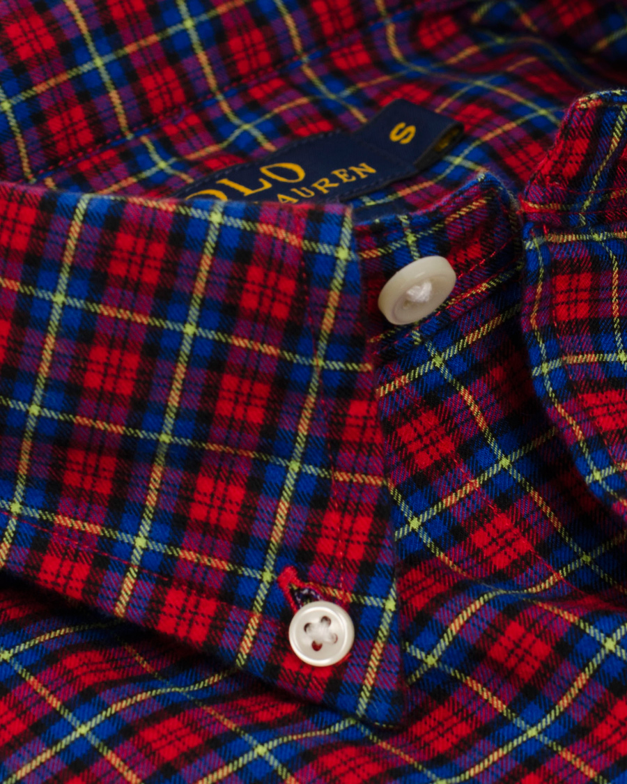 Heren | Overhemden | Polo Ralph Lauren | Slim Fit Flannel Check Shirt Red/Saphire