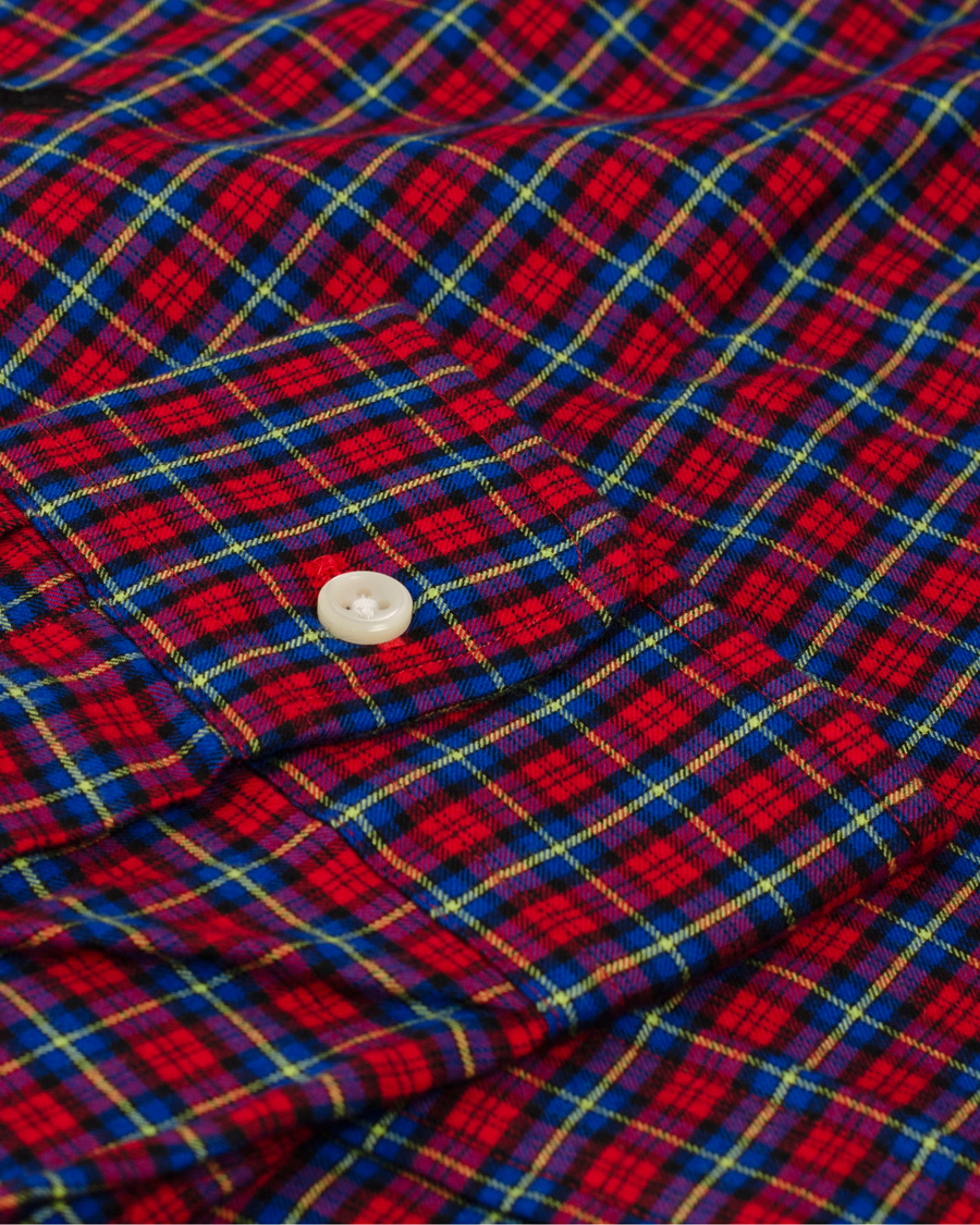 Heren | Overhemden | Polo Ralph Lauren | Slim Fit Flannel Check Shirt Red/Saphire