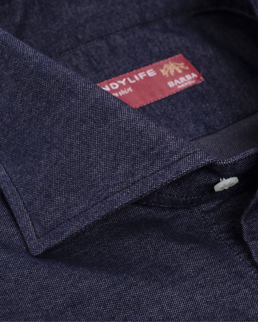 Heren | Overhemden | Barba Napoli | Dandylife Slim Fit Shirt Casual Blue