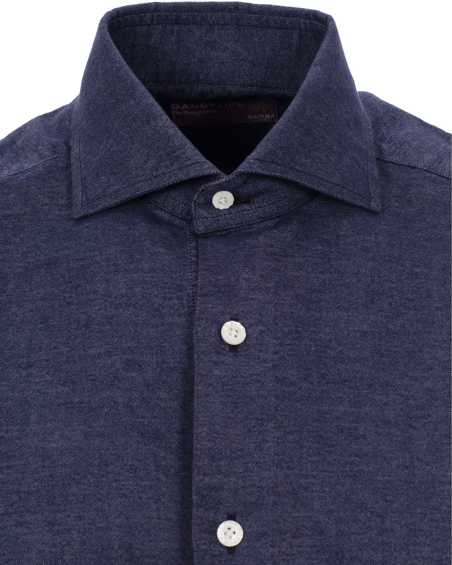 Heren | Overhemden | Barba Napoli | Dandylife Slim Fit Shirt Casual Blue