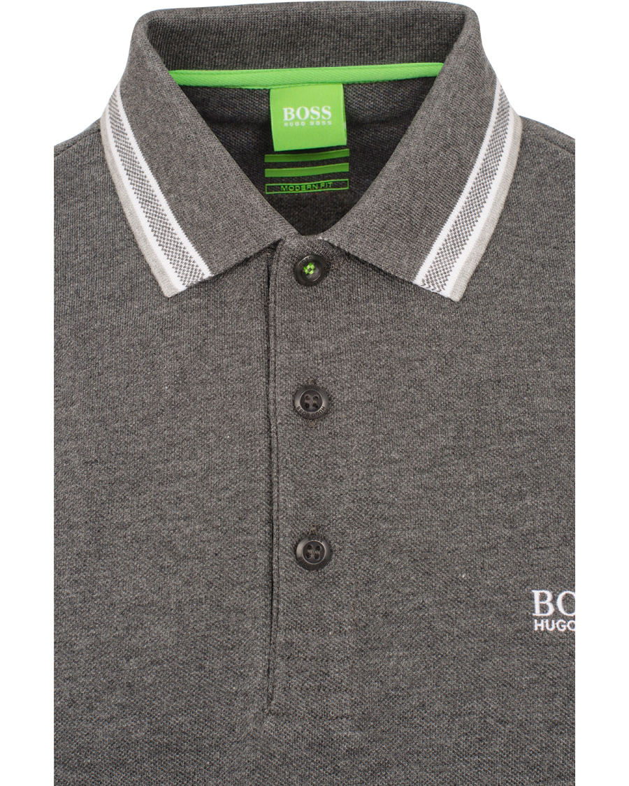 Heren | Truien | BOSS GREEN | BOSS Athleisure Plisy Long Sleeve Piké Medium Grey