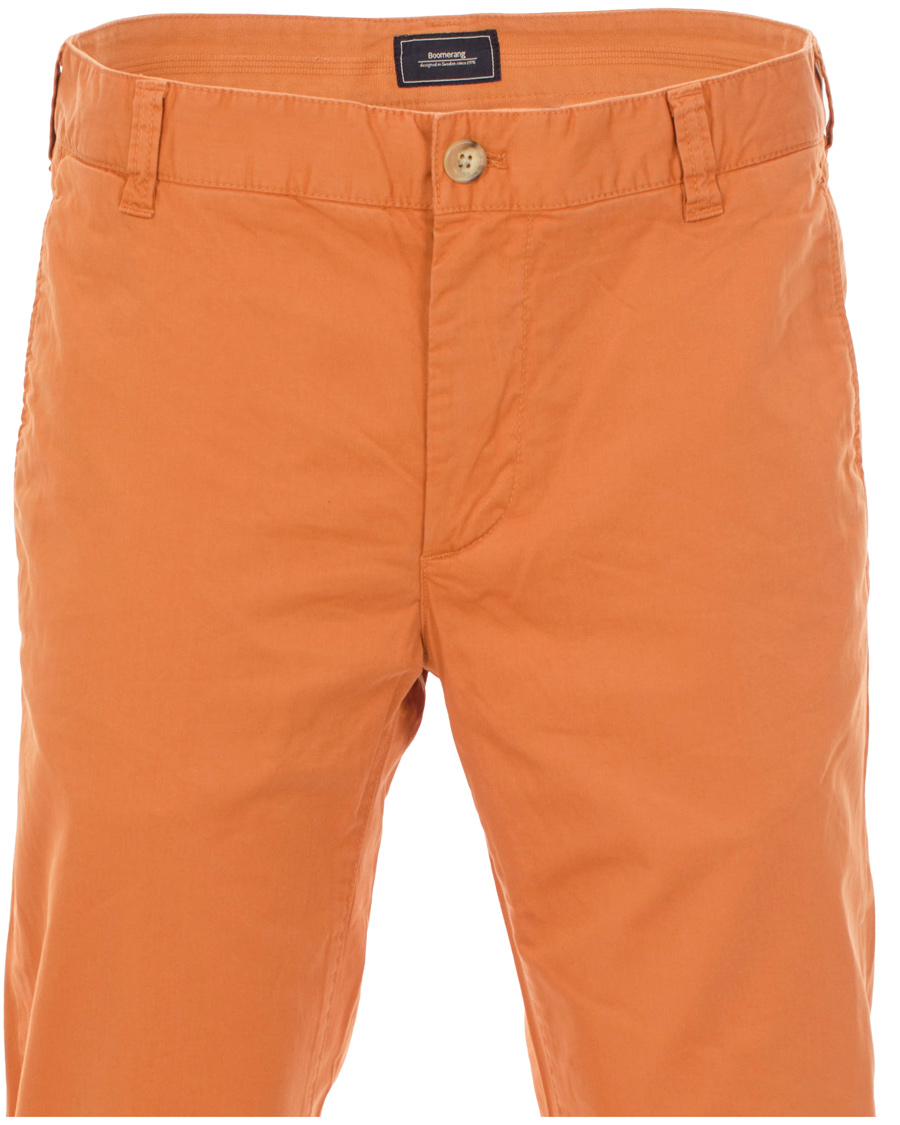 Heren | Broeken | Boomerang | Steve Satin Cotton Chinos Amber Orange