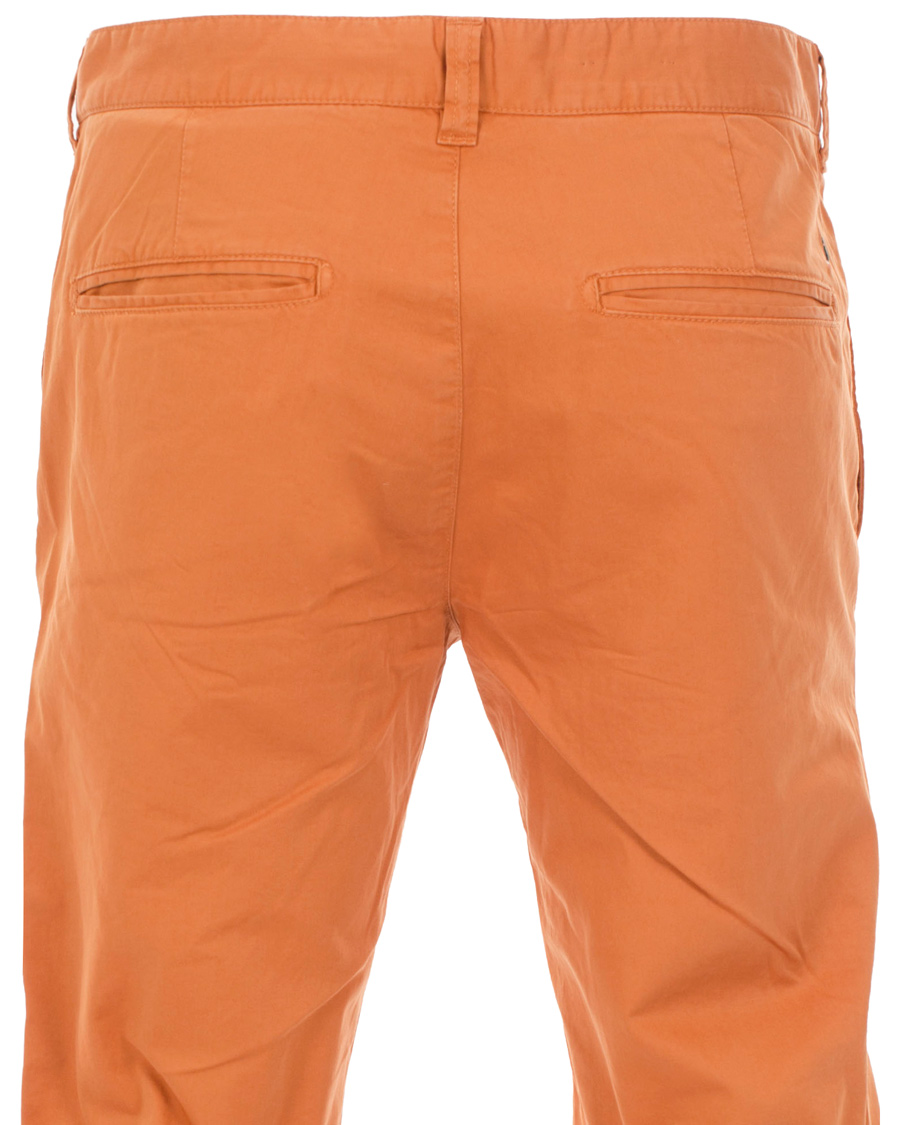 Heren | Broeken | Boomerang | Steve Satin Cotton Chinos Amber Orange