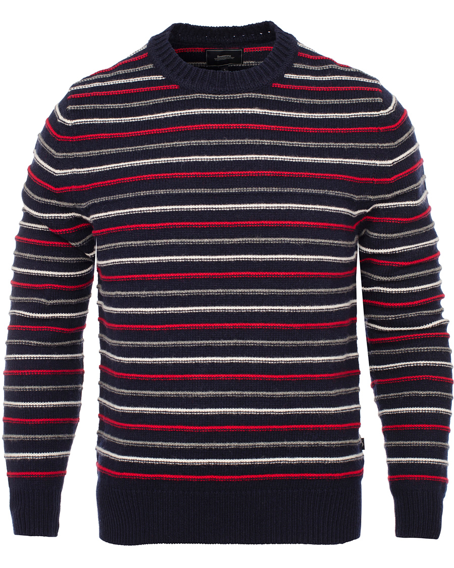 Homme | Pulls Et Tricots | Boomerang | Bo Structure Stripe Sweater Navy